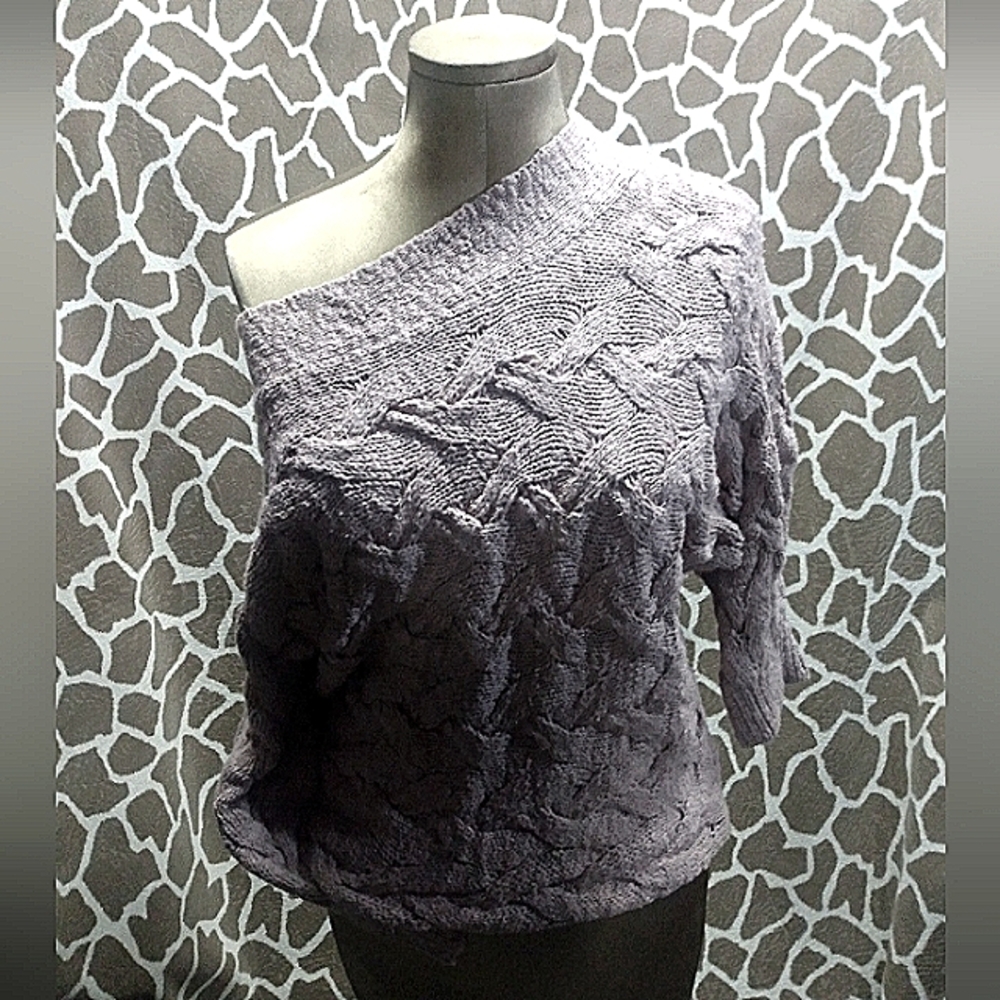 Dusty rose cable knit sweater
